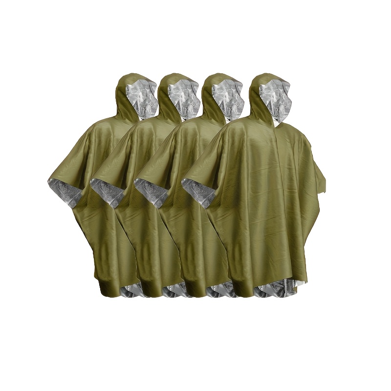 Survival Blanket Reflective - เสื้อกันฝนฉุกเฉินแบบสะท้อนความร้อน ผ้าห่มกันน้ำสำหรับตั้งแคมป์ เดินป่า - เสื้อกันฝนแบบพกพาให้ความอบอุ่น