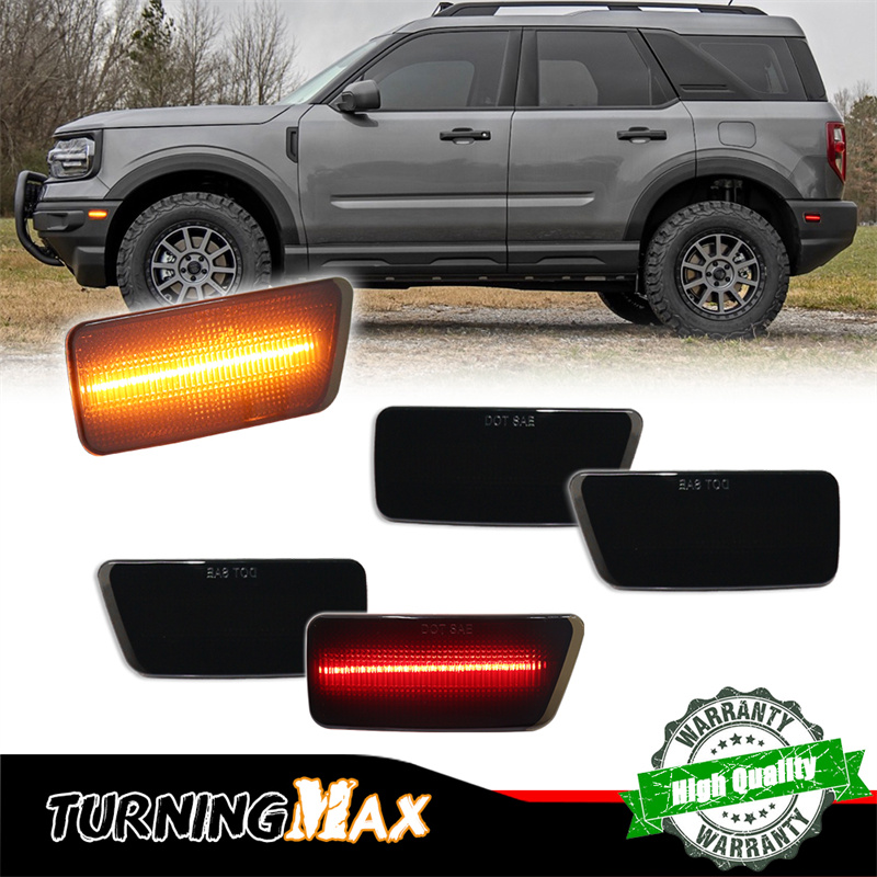 Signal Flare Kit - รถLEDด้านหน้า/ด้านหลังกันชนด้านข้างไฟเลี้ยวไฟที่จอดรถสําหรับFord Bronco Sport 2021 2022 2023