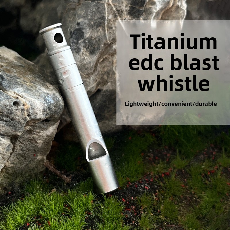 Emergency Whistle Loud - นกหวีดเอาชีวิตรอดจากโลหะผสมไทเทเนียม นกหวีดฉุกเฉินเสียงดัง ขนาดเล็ก พกพาสะดวก อุปกรณ์สำหรับตั้งแคมป์ เดินป่า