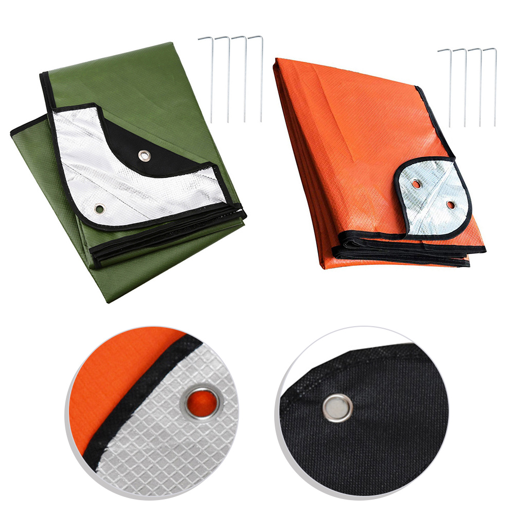 Survival Blanket Reflective - ผ้าห่มฉุกเฉินสำหรับตั้งแคมป์กลางแจ้ง 1 ผืน ผ้าห่มสะท้อนความร้อนแบบฉนวนกันความร้อน ขนาด 82.7x59.1