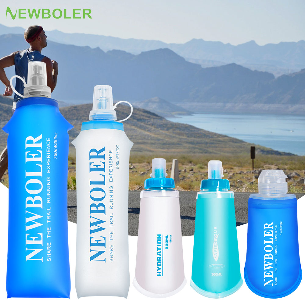 Water Bag Collapsible - 150/250/300/500/750ml กลางแจ้งซิลิโคนกัดขนาดขวดน้ําวิ่งตั้งแคมป์เดินป่าท่องเที่ยวสะดวกขวดน้ํา