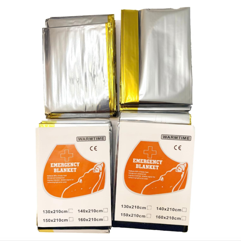 Emergency Mylar Tent - ผ้าห่มฉุกเฉินไมลาร์สีทองเงิน 4 แพ็ค ขนาด 160×210 ซม.