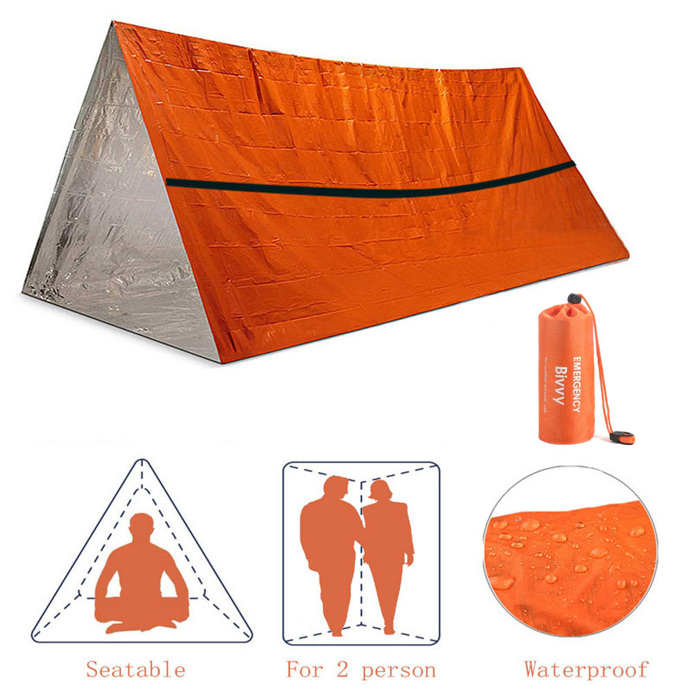 Emergency Mylar Tent - 2 คนฉุกเฉิน Shelter Bivy Survival เต็นท์ชุด