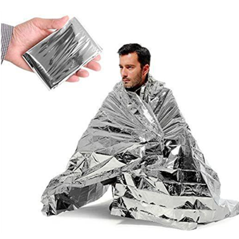 Emergency Mylar Tent - ผ้าห่มฉุกเฉินไมลาร์เก็บความร้อน สำหรับเอาตัวรอดกลางแจ้ง ชุดปฐมพยาบาล ชุดกู้ภัย ฟอยล์อวกาศ สำหรับตั้งแคมป์