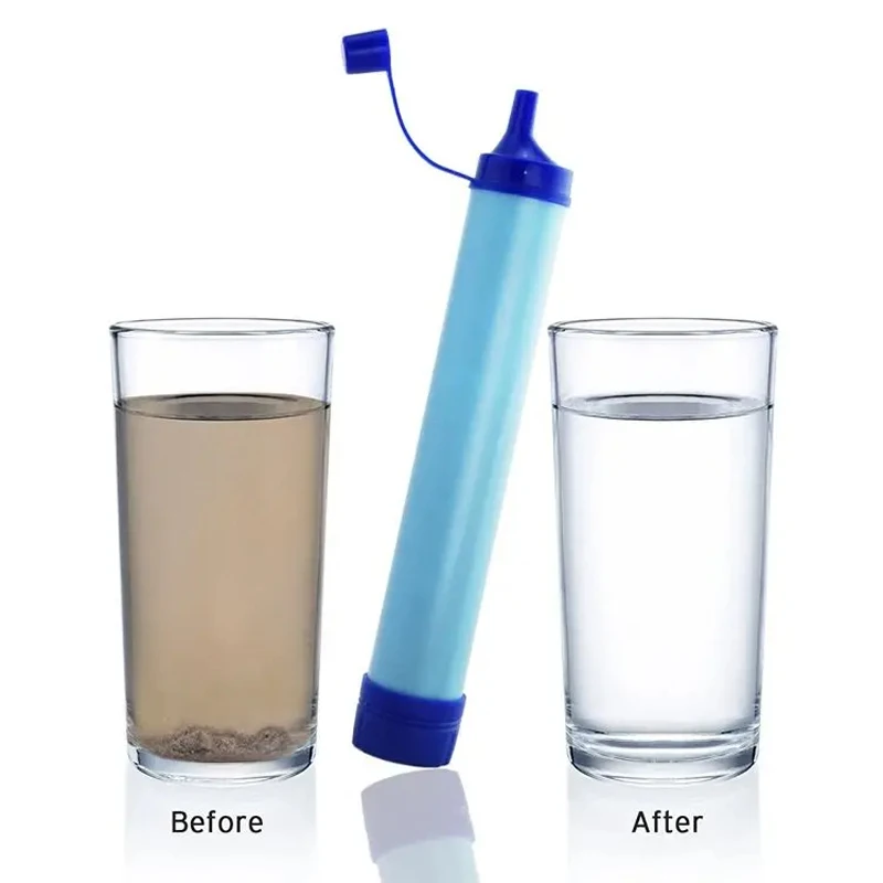 Water Purification Straw - หลอดกรองน้ำขนาดเล็กพกพาสำหรับกิจกรรมกลางแจ้ง 1 ชิ้น เหมาะสำหรับการตั้งแคมป์ เดินป่า ใช้ในกรณีฉุกเฉิน