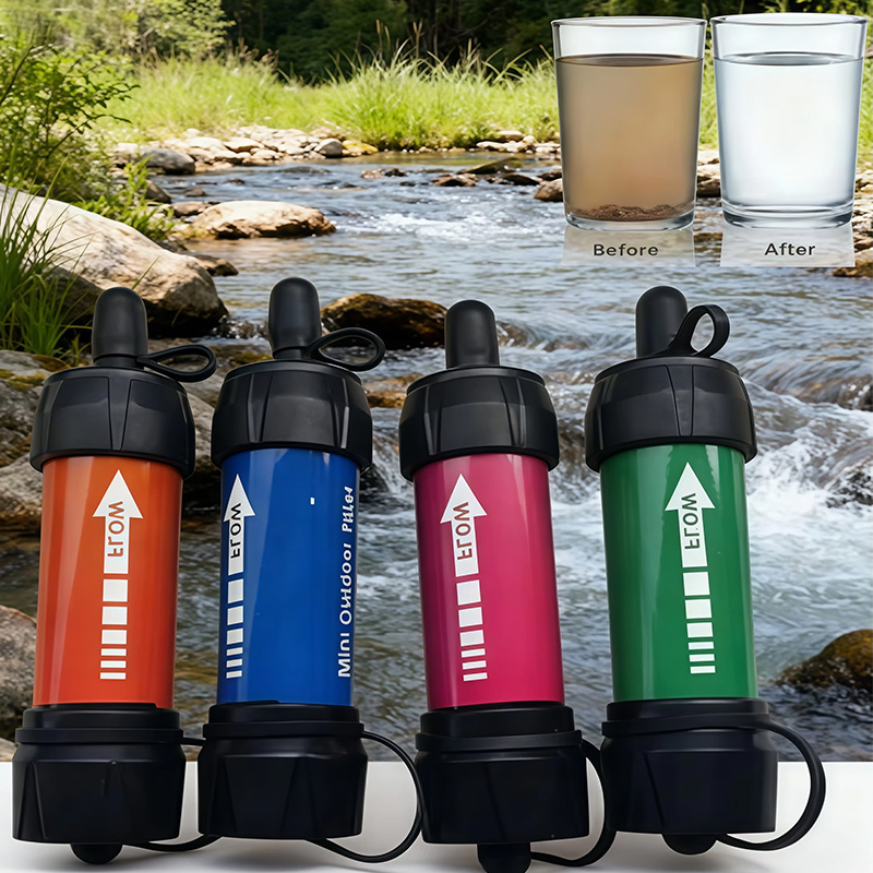 Water Purification Straw - เครื่องกรองน้ำพกพาสำหรับการเดินป่าและกิจกรรมกลางแจ้ง - ใช้ในกรณีฉุกเฉินและภัยพิบัติ ช่วยกรองแหล่งน้ำขณะเดินทาง