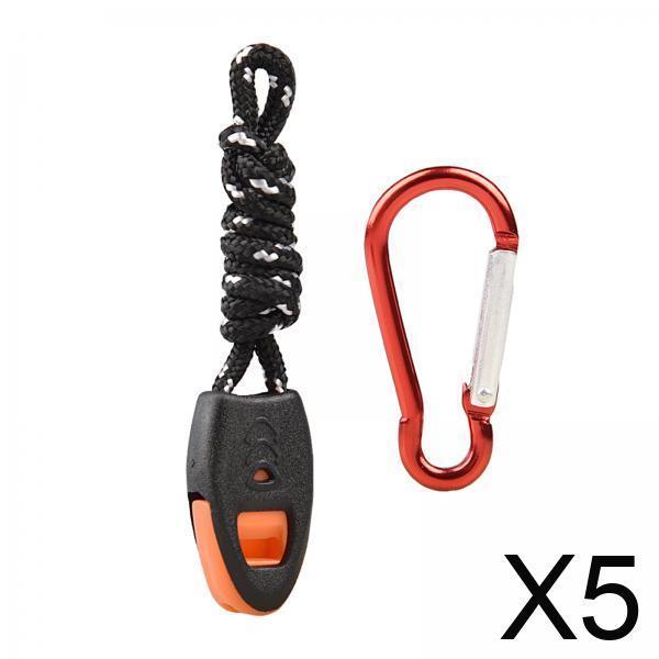 Emergency Whistle Loud - นกหวีดพกพาเพื่อความปลอดภัย เสียงดังฉุกเฉิน แบบสองท่อ ทำจากพลาสติก พร้อมคาราไบเนอร์ สำหรับการตั้งแคมป์