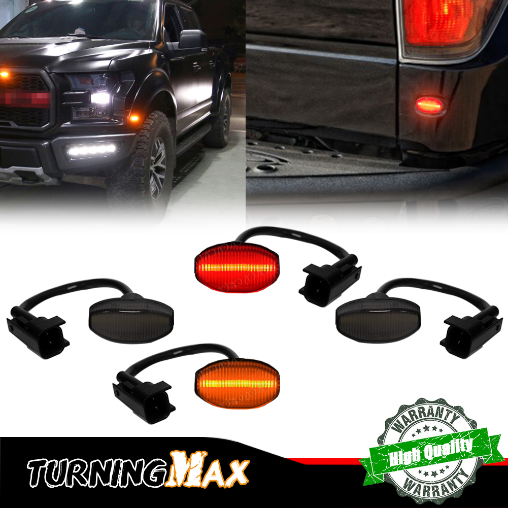 Signal Flare Kit - 4PCS รมควันเลนส์ด้านหน้า Amber & ด้านหลังสีแดง LED