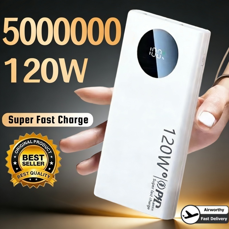 Solar Emergency Charger - 500000mAh Power Bank 120W Super Fast