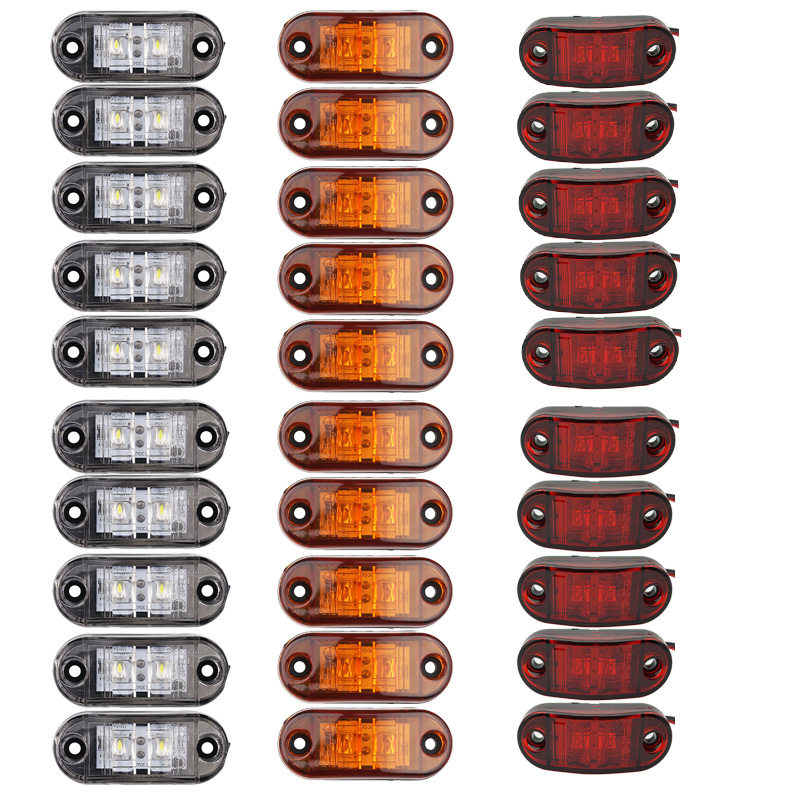 Signal Panel Orange - 10PCS ไฟเตือน LEDs ไดโอดรถพ่วงรถบรรทุกสีเหลืองสีส้มสีขาวสีแดง LED Side