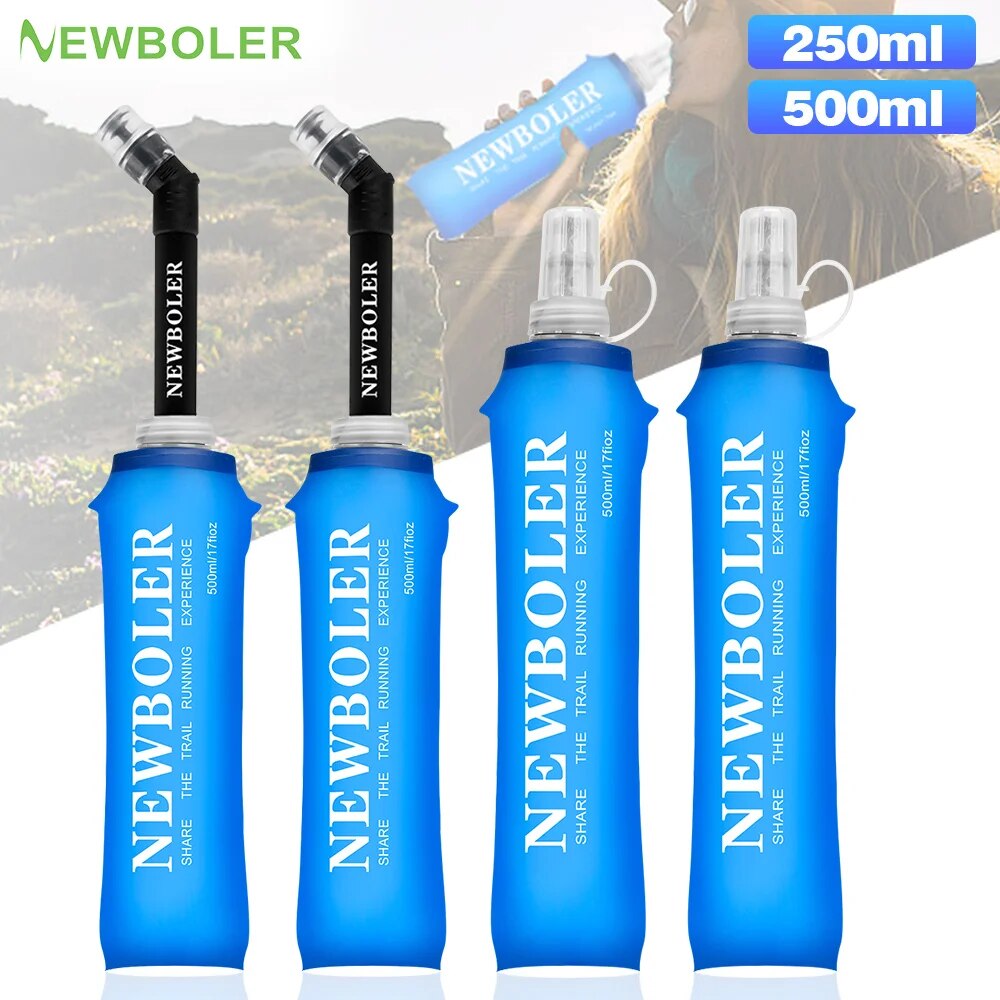 Water Bag Collapsible - NEWBOLER 250ml 500ml ขวดน้ํา TPU พับขวดน้ํากีฬาขวดน้ํากระเป๋าขวดน้ําพับได้