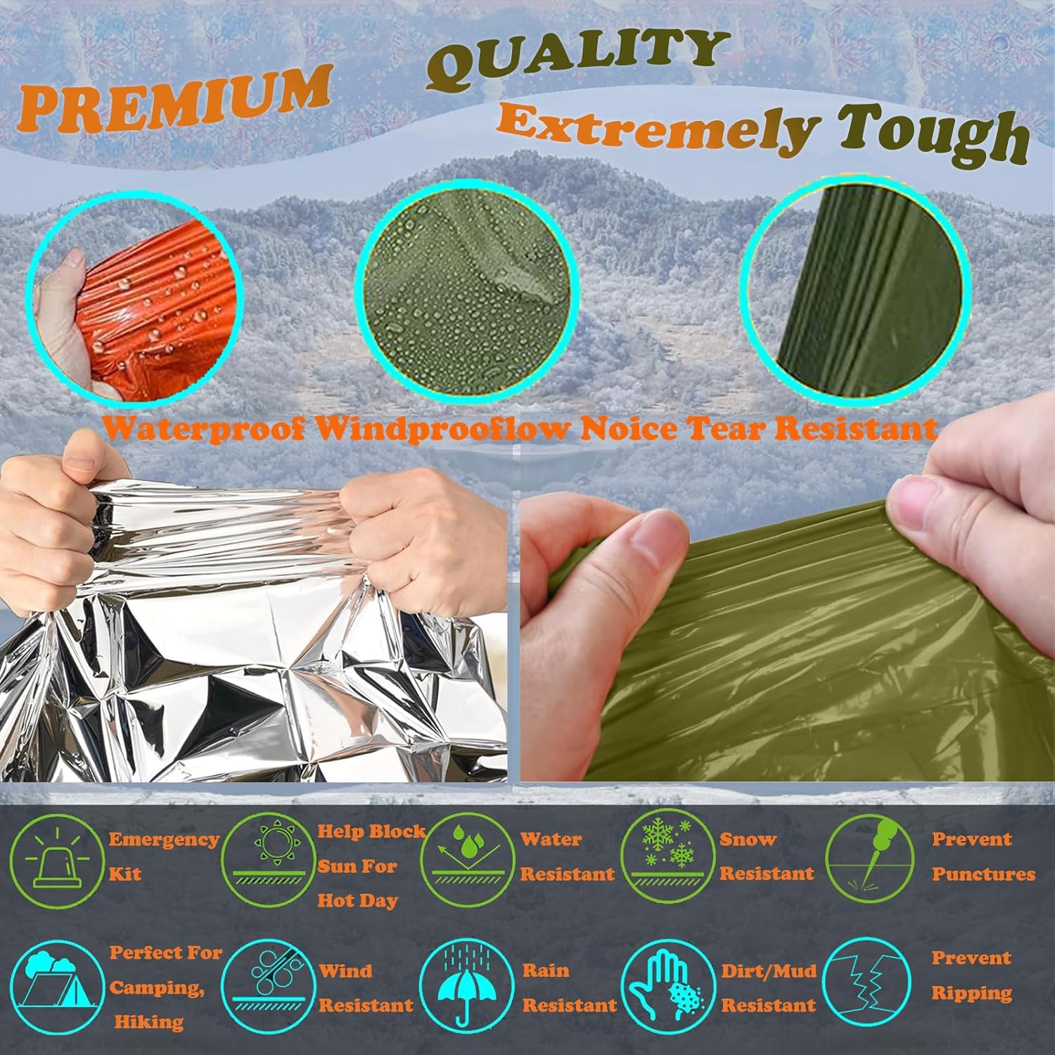 เสื้อกันฝนสำหรับตั้งแคมป์ กันน - Survival Blanket Reflective บทวิจารณ์และราคา