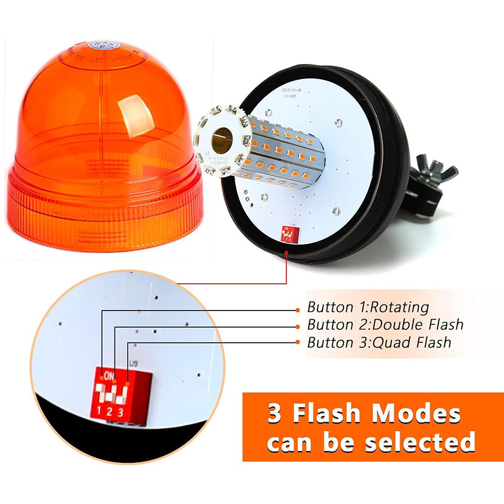 ไฟเตือนแบบแฟลช 60 LED สีเหลือง - Sos Light Strobe บทวิจารณ์และราคา