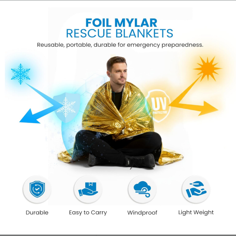 ผ้าห่มฉุกเฉินสะท้อนแสงสีทอง 10 - Survival Blanket Reflective บทวิจารณ์และราคา