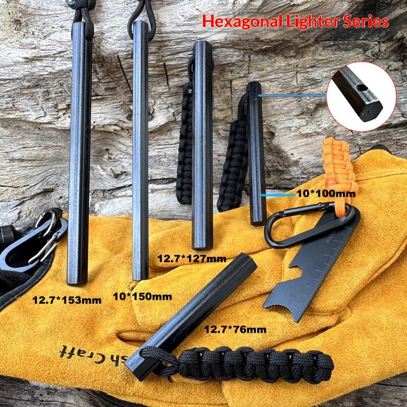 แท่งไฟแช็กแมกนีเซียมหกเหลี่ยมแ - Magnesium Fire Starter บทวิจารณ์และราคา