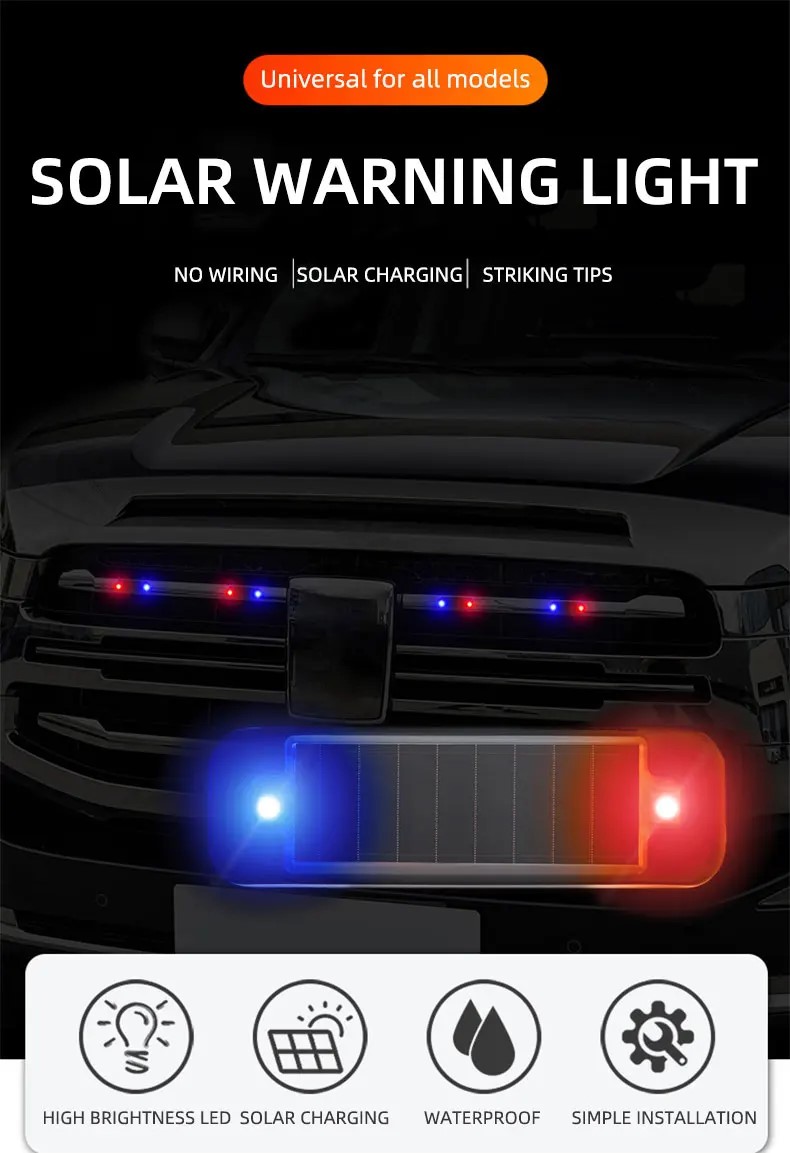 LED พลังงานแสงอาทิตย์ไฟเตือนรถ - Sos Light Strobe บทวิจารณ์และราคา