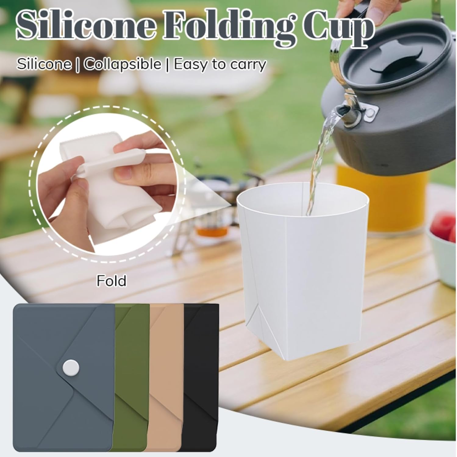 แก้วน้ำพับได้ซิลิโคนแบบพกพา พร - Water Bag Collapsible บทวิจารณ์และราคา