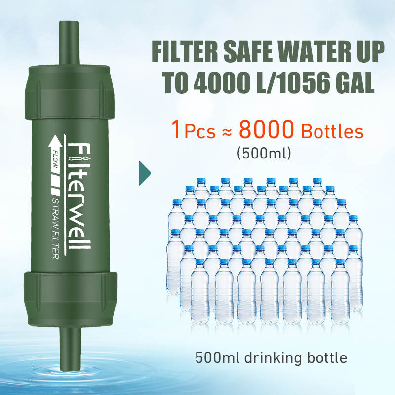 กลางแจ้งเครื่องกรองน้ําฟาง MIN - Water Purification Straw บทวิจารณ์และราคา